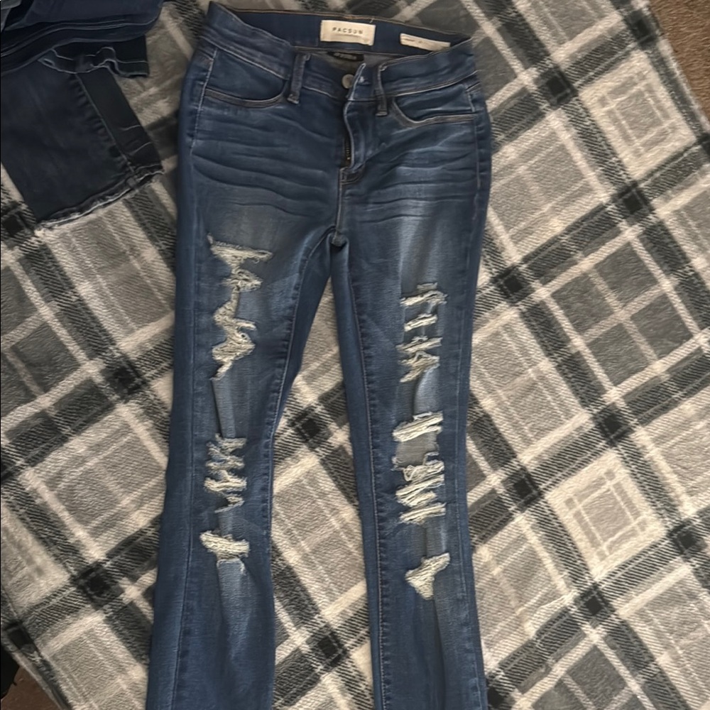 Blue Distressed Women's Jeans